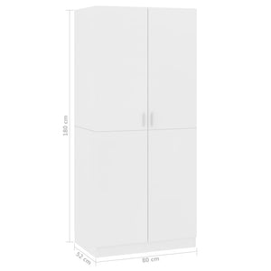 Galleria Design Wardrobe White 80x52x180 cm Engineered Wood