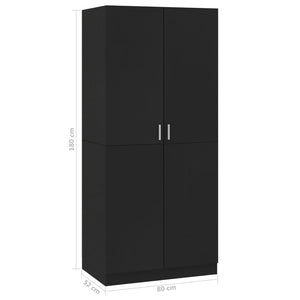 Galleria Design Wardrobe Black 80x52x180 cm Engineered Wood