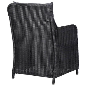 Galleria Design Garden Chairs 2 pcs with Cushions Poly Rattan Black