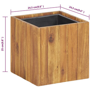 Galleria Design Garden Raised Bed Pot 24.5x24.5x25 cm Solid Acacia Wood