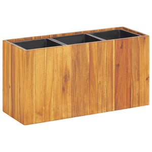 Galleria Design Garden Raised Bed with 3 Pots Solid Acacia Wood