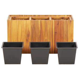 Galleria Design Garden Raised Bed with 3 Pots Solid Acacia Wood