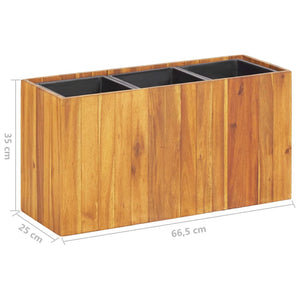 Galleria Design Garden Raised Bed with 3 Pots Solid Acacia Wood