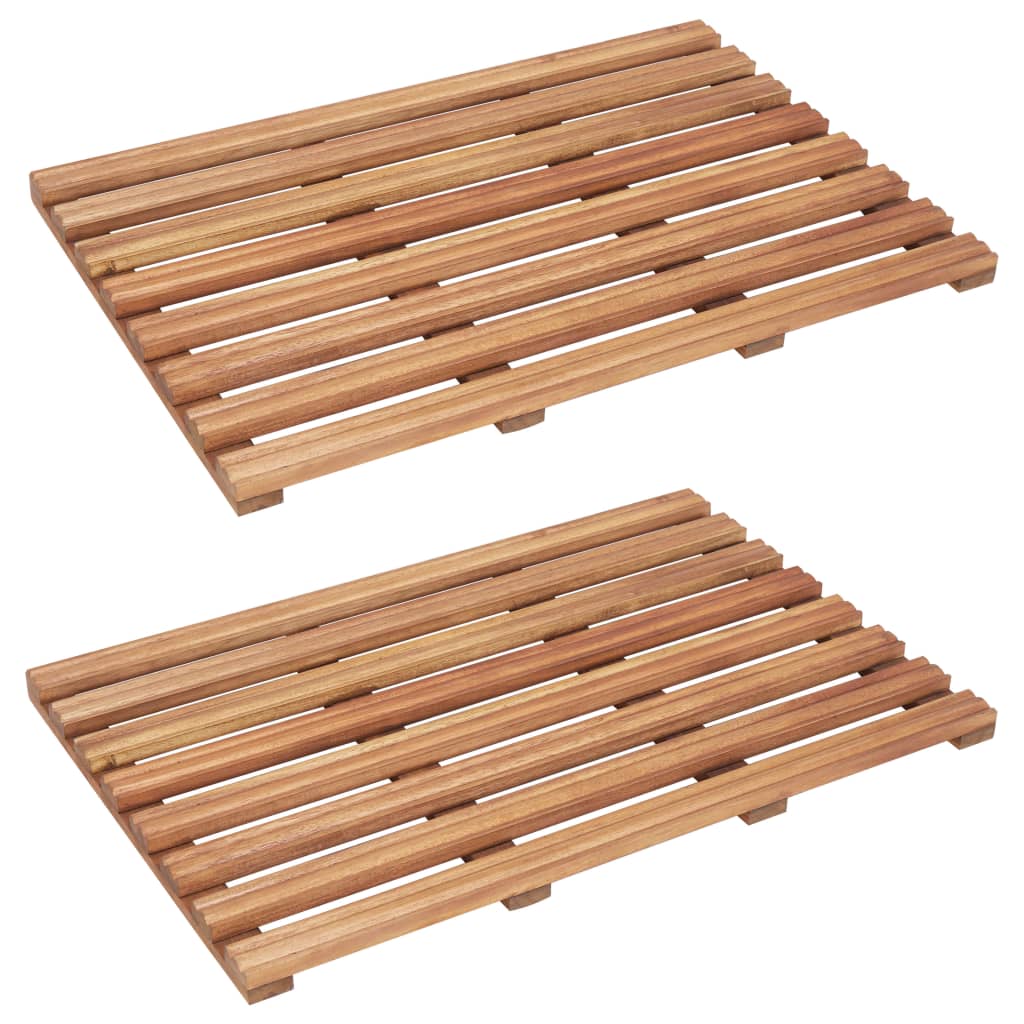 Galleria Design Bath Mats 2 pcs Solid Acacia Wood 56x37 cm