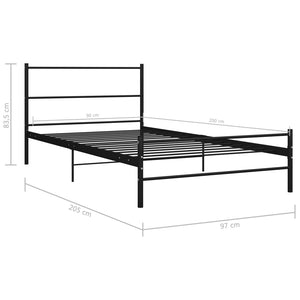 Galleria Design Bed Frame without Mattress Black Metal 90x200 cm