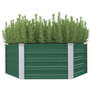 Galleria Design Raised Garden Bed 129x129x46 cm Galvanised Steel Green