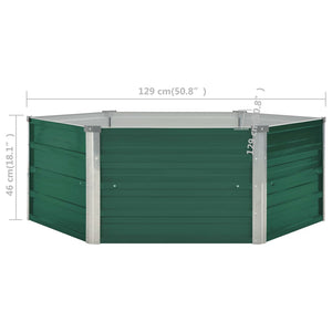 Galleria Design Raised Garden Bed 129x129x46 cm Galvanised Steel Green