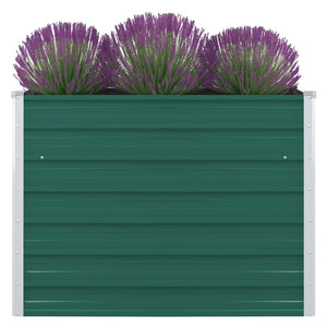 Galleria Design Raised Garden Bed 100x100x77 cm Galvanised Steel Green