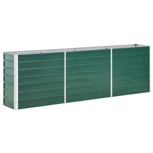 Galleria Design Garden Raised Bed Galvanised Steel 240x40x77 cm Green