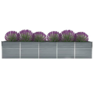 Galleria Design Garden Raised Bed Galvanised Steel 400x80x77 cm Grey