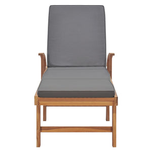 Galleria Design Sun Lounger with Cushion Solid Teak Wood Dark Grey