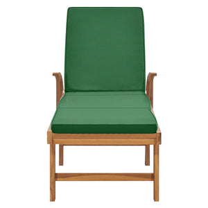 Galleria Design Sun Lounger with Cushion Solid Teak Wood Green