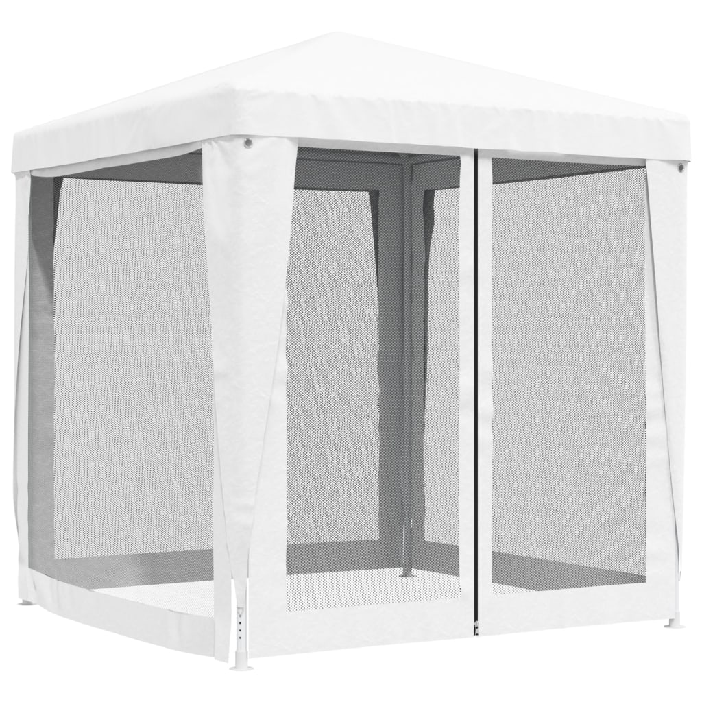 Galleria Design Party Tent with 4 Mesh Sidewalls 2x2 m White