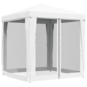 Galleria Design Party Tent with 4 Mesh Sidewalls 2x2 m White