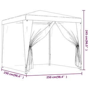 Galleria Design Party Tent with 4 Mesh Sidewalls 2.5x2.5 m White