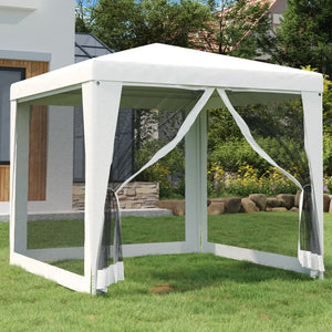 Galleria Design Party Tent with 4 Mesh Sidewalls 2.5x2.5 m White