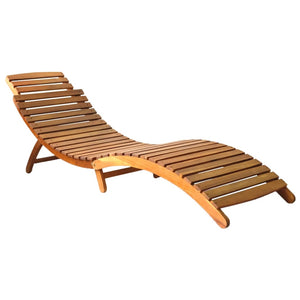 Galleria Design Sun Lounger Solid Acacia Wood Brown