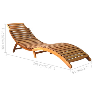 Galleria Design Sun Lounger Solid Acacia Wood Brown