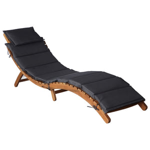 Galleria Design Sun Lounger with Cushion Solid Acacia Wood Dark Grey