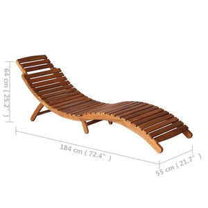 Galleria Design Sunlounger with Table Solid Acacia Wood Brown