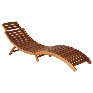 Galleria Design Sunlounger with Table Solid Acacia Wood Brown