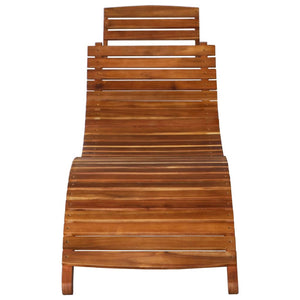 Galleria Design Sunlounger with Table Solid Acacia Wood Brown