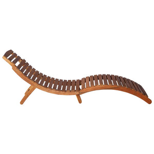 Galleria Design Sunlounger with Table Solid Acacia Wood Brown