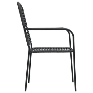 Galleria Design Garden Chairs 2 pcs Cotton Rope and Steel Black