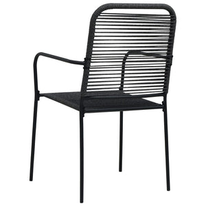 Galleria Design Garden Chairs 2 pcs Cotton Rope and Steel Black