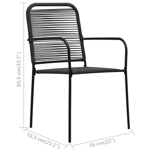 Galleria Design Garden Chairs 2 pcs Cotton Rope and Steel Black