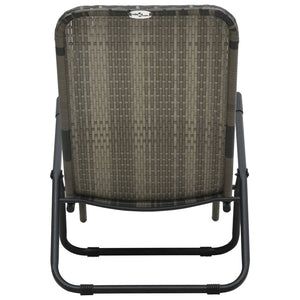 Galleria Design Folding Sun Lounger Poly Rattan Grey