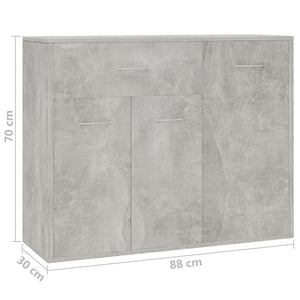 Galleria Design Sideboard Concrete Grey 88x30x70 cm Engineered Wood