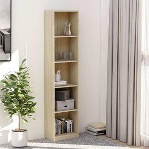 Galleria Design 5-Tier Book Cabinet Sonoma Oak 40x24x175 cm Engineered Wood