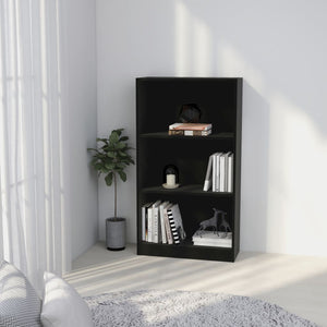 Galleria Design 3-Tier Book Cabinet Black 60x24x109 cm Engineered Wood