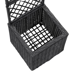 Galleria Design Trellis Raised Bed with 1 Pot 30x30x107 cm Poly Rattan Black