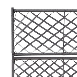 Galleria Design Trellis Raised Bed with 2 Pots 58x30x107 cm Poly Rattan Black