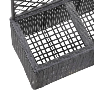 Galleria Design Trellis Raised Bed with 2 Pots 58x30x107 cm Poly Rattan Black