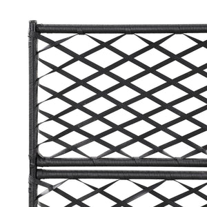 Galleria Design Trellis Raised Bed with 3 Pots 83x30x130 cm Poly Rattan Black