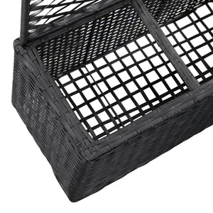 Galleria Design Trellis Raised Bed with 3 Pots 83x30x130 cm Poly Rattan Black