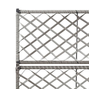 Galleria Design Trellis Raised Bed with 2 Pots 58x30x107 cm Poly Rattan Grey