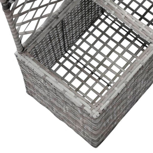 Galleria Design Trellis Raised Bed with 2 Pots 58x30x107 cm Poly Rattan Grey