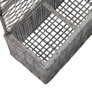 Galleria Design Trellis Raised Bed with 3 Pots 83x30x130 cm Poly Rattan Grey