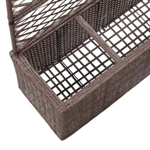 Galleria Design Trellis Raised Bed with 3 Pots 83x30x130 cm Poly Rattan Brown