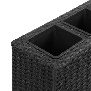 Galleria Design Garden Raised Bed with 4 Pots 80x22x79 cm Poly Rattan Black