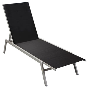 Galleria Design Sun Lounger Steel and Textilene Black