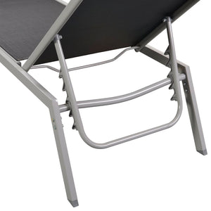 Galleria Design Sun Lounger Steel and Textilene Black