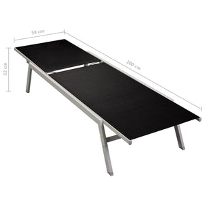 Galleria Design Sun Lounger Steel and Textilene Black