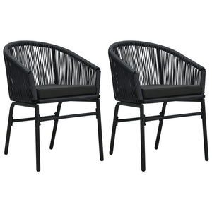 Galleria Design Garden Chairs 2 pcs Black PE Rattan