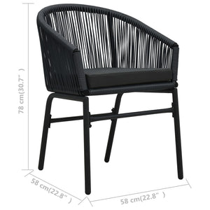 Galleria Design Garden Chairs 2 pcs Black PE Rattan