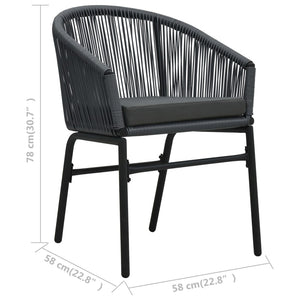 Galleria Design Garden Chairs 2 pcs Anthracite PE Rattan